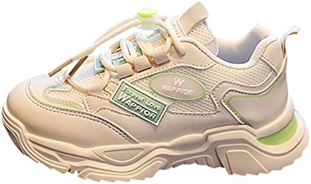 Zanjkr/Великден обувки, Модни, спортни обувки за момичета, нескользящая окото обувки на дебела подметка, Дишащи и удобни Однотонная Ежедневни обувки дантела (Зелена, з