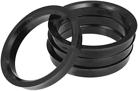 Универсални пръстени за центриране на автомобилни ступиц ACROPIX от 66,45 мм до 57,1 мм, Черно - Комплект от 4