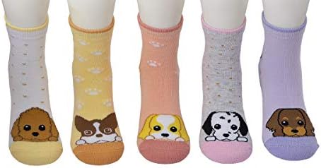Памучни чорапи Maiwa Dog Момичета за Деца Big Little Girls 5 Опаковки