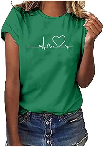 Жените Риза Лято Есен 2023, Модни Дрехи, изработени От Памук с Къс Ръкав, Офис Забавно Блуза с Графичен Дизайн на Тениска за Момичета