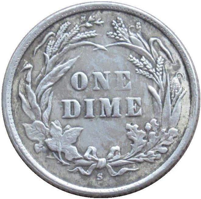 Американски Фризьор 10 Цента от 1896 Г., сребърно покритие Копие на Възпоменателни монети