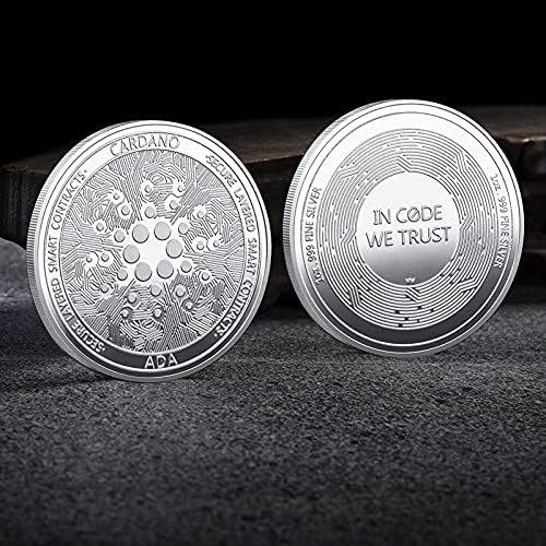 AdaCardano Cryptocurrency Криптовалюта са подбрани Монета сребърно покритие Монета IOTA Монета Биткойн Арт са подбрани Физическа