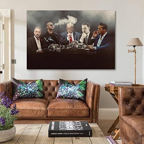 Андрю Тейт, Доналд Тръмп, Илон Маск, Плакат на Големи мъже, Платно, 90-те, монтиран на стената Арт Зала, Естетически Плакати 12x18