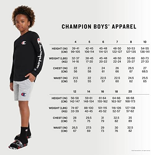 Памучни шорти Champion Boys, къси Панталони за момчета, Класически Спортни къси Панталонки, Памук С дизайн, 8 инча
