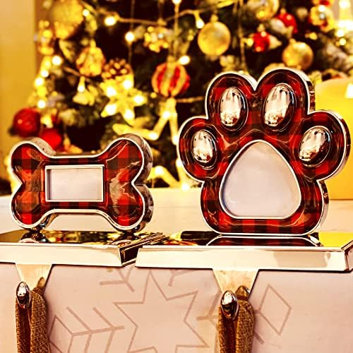 Комплект от 2 Коледни Притежателите за отглеждане AerWo, Коледна Закачалка за отглеждане с Утяжеленной кучешки Кости и Лапой, Тежки