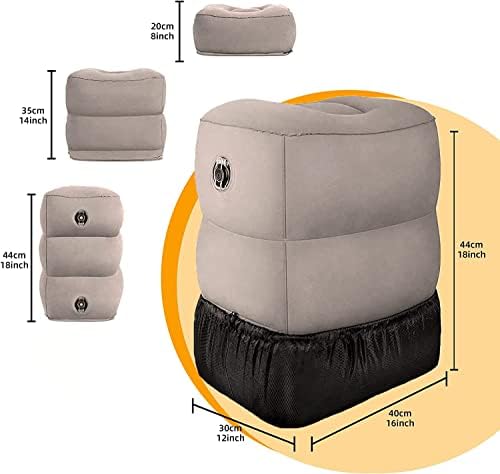 Надуваема пътна възглавница за краката EOOQI за самолети, за автомобили, влакове, офиса, дома и всяко пътуване.Възглавница за краката
