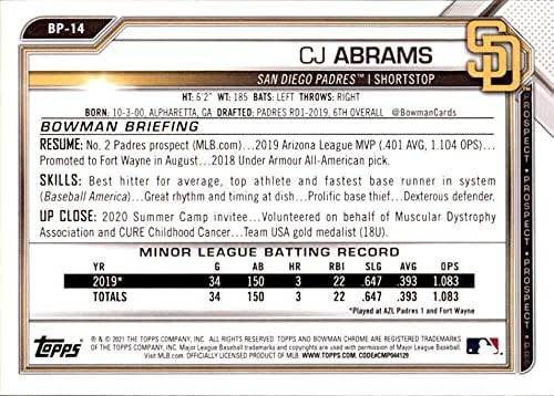 Бейзболна картичка Bowman Chrome Prospects 2021 БКП-146 Джордан Уокър Сейнт Луис Кардиналс МЕЙДЖЪР лийг бейзбол Бейзболна картичка