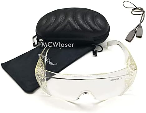 MCWlaser Co2 лазерни защитни очила 10600nm 10.6 um OD5 + Професионални лазерни Защитни очила K40, които се поставят над очилата
