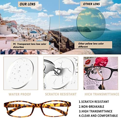 NORPERWIS Очила за четене, 5 двойки, Качествени слънчеви очила за четене на пружинном панта, Реколта Очила за четене за мъже и жени