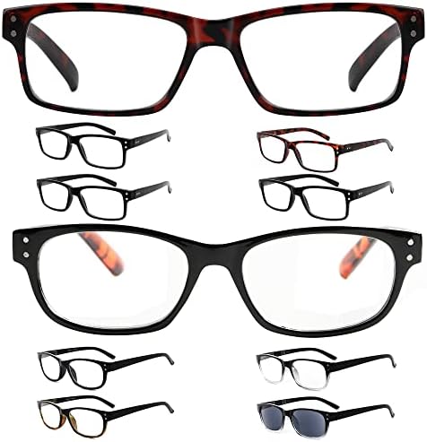 Eyekepper ще Спести 10% на 5 опаковки очила за четене с кутия пролетта вериги за мъже и 5 опаковки класически ридеров +1,50