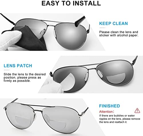 Бифокални лещи OKH 2 в опаковка, преобразующие слънчеви очила в увеличителни устройства за четене, за многократна употреба, водата не се изисква.