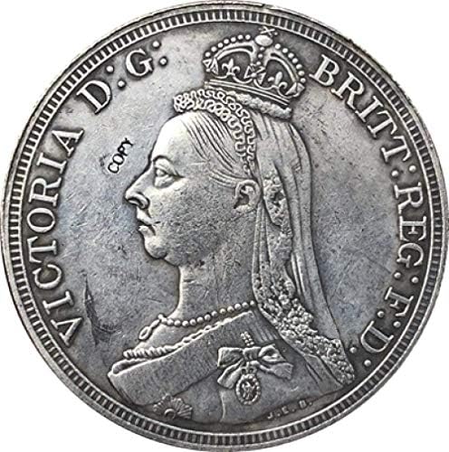 Монета на Повикване Великобритания 1887 1 Краун Виктория 2 - аз съм Копие на Портрета на Монети Колекция Бижута Подаръци Колекция
