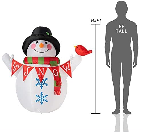 Коледа Надувное украса във формата на Снежен човек на открито, с Вграден Вентилатор и Якорными Канатами За вътрешно и Външно Празнична украса