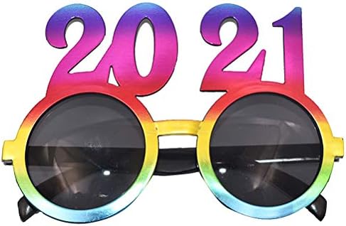 Amosfun 2021 Слънчеви Очила за Новогодишната партита, Коледни Очила 2021 Номер Подпори за новогодишната Фотография
