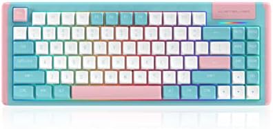 Жичен механична клавиатура DUSTSILVER K84 с възможност за гореща подмяна на 75%, Сладък, с Подвижна Type-C, RGB подсветка, клавишными