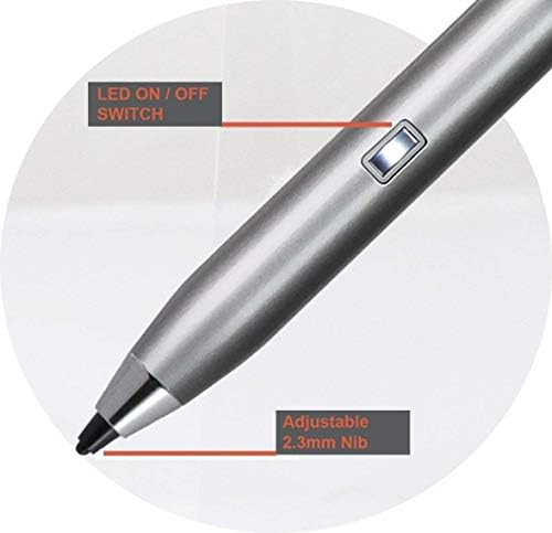 Активен цифров стилус Broonel Silver Mini Fine Point, съвместима с ASUS VivoBook S14 S431FL 14 инча | ASUS VivoBook S14 S432FA 14