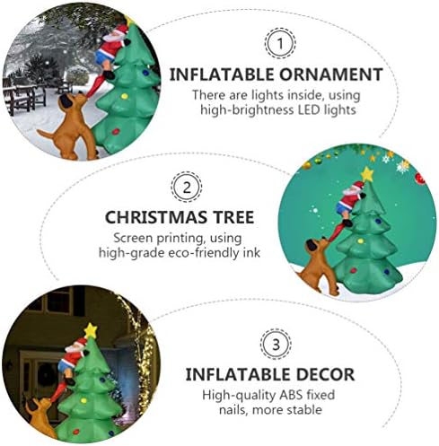 SOLUSTRE Надуваема Коледно Дърво със светлини, Кучето на Дядо коледа, Надувное Коледна Украса на Открито, Коледна Вечер, за да проверите