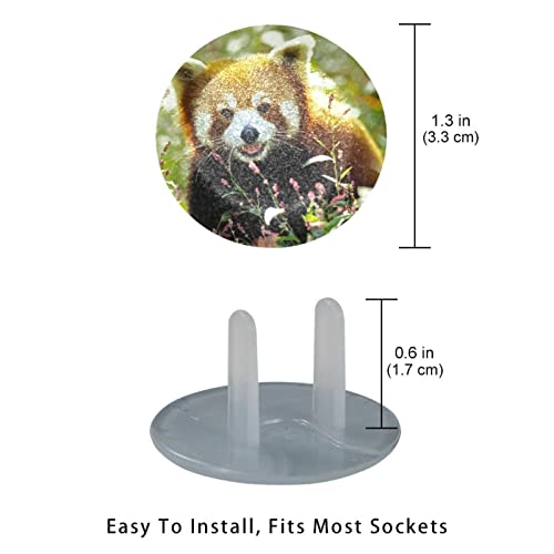 Капачки за контакти с шарките на червена панда 12 бр. - Защитни капачки за контакти, за деца – Здрави и устойчиви – Лесно да защитават
