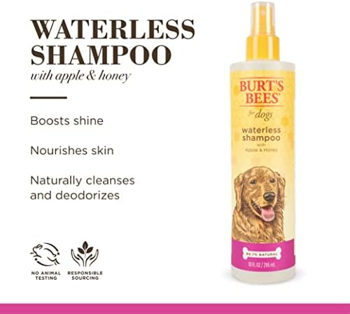 Бърт Bees for Pets Натурален Безводен шампоан спрей за кучета | е Изработен от ябълка и мед | Лесният начин естествено къпане на