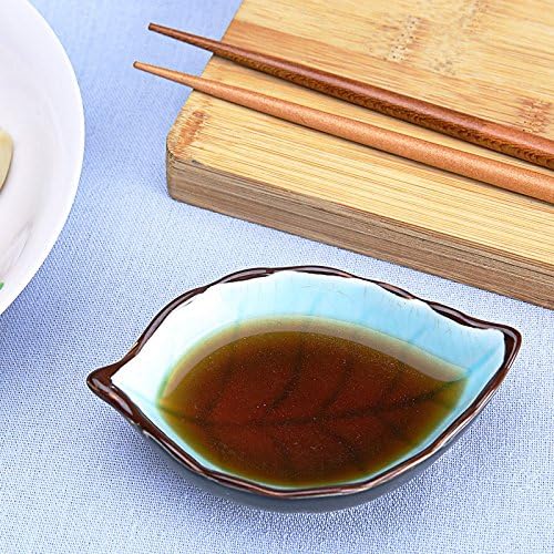 Ден за Срещи, 4 Опаковки Китайски Керамични ястия с Соев сос за Макания суши във формата на Красиви листа
