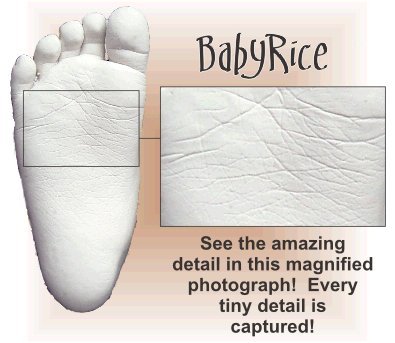 Комплект за леене BabyRice Large Baby (чудесно за близнаци!), черна рамка 14,5x8,5 инча, бяло планина, сребриста метална боя
