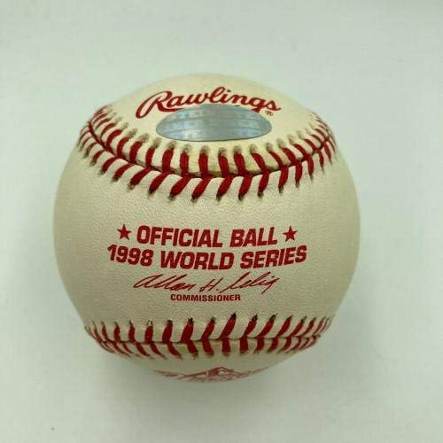 Дерек Джитър Подписа Официален Бейзбол World Series 1998, с Автограф Щайнер COA - Бейзболни топки с автографи