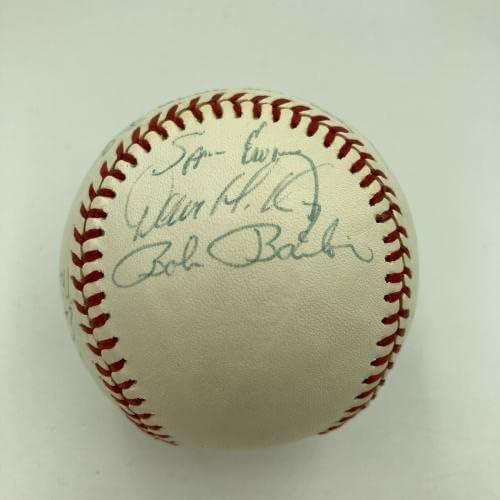 Рядка бейзбол екип от 1977 г. Торонто Блу Джейс за Първи път в сезона на Подписа бейзболен договор с JSA COA - Бейзболни топки с