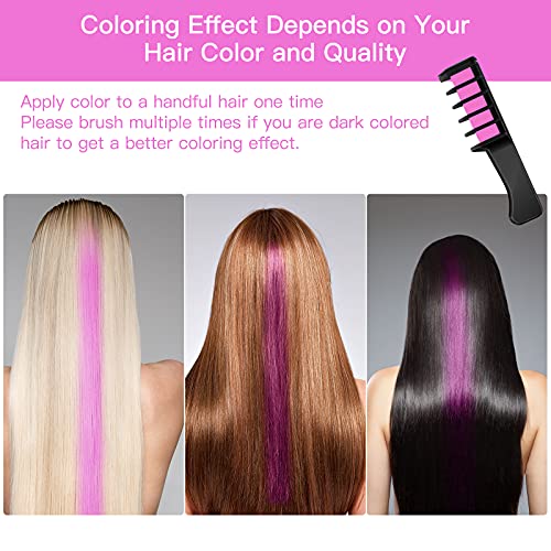 MSDADA 6 Цветни Пастели за коса за момичета + 21 бр. Розови Комплекти за бродерия Перфорационной игла, Регулируема Инструмент за