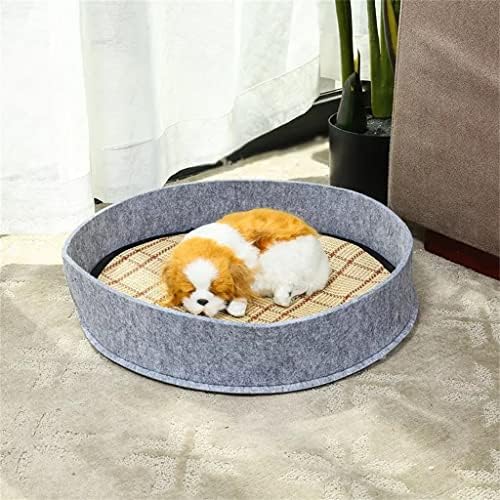 WXBDD Кръгла конура за домашни любимци Конфетного цвят, Собачье Гнездо и Куче Конура, легло за Кученца, Възглавници за малки кучета (Цвят: сив, размер: 40x40x8 см)
