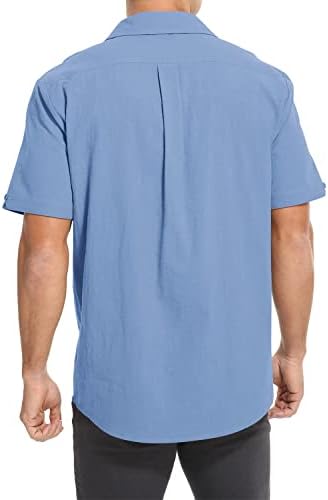 Мъжки Ежедневни Ризи TUREFACE копчета, в памучна Риза с къс ръкав