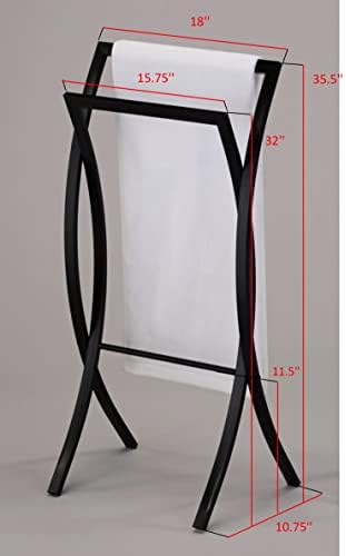 Мебели марка Kings - Rusbac Метална Модерна свободно стояща Закачалка за Кърпи, Черна