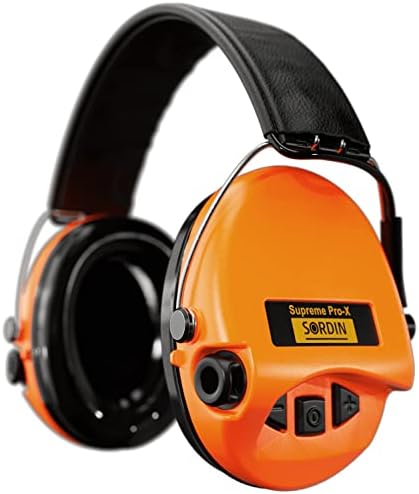 Активни средства за защита на ушите Sordin Supreme Pro-X - Кожена каишка и Гел комплекти Електронни слушалки (оранжеви)
