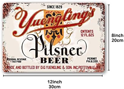 1934 Yuengling'S Pilsner Beer Реколта Репродукция Метална Тенекиен Означения 8x12 См