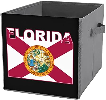 Флаг на щата Флорида Големи Кубчета, Силози За Съхранение на Сгъваем Платно Кутия За Съхранение на Гардероб Организаторите за Рафтове