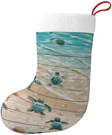 Коледни Чорапи YILEQUAN 18 Инча, Класически Чорапи, Морска Костенурка, Морска Звезда, за Семейна Почивка, Украса за Коледното парти