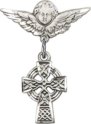 Иконата на детето Jewels Мания за талисман във формата на келтски Кръст и икона на Ангел с крила | Иконата за дете от Сребро с талисман