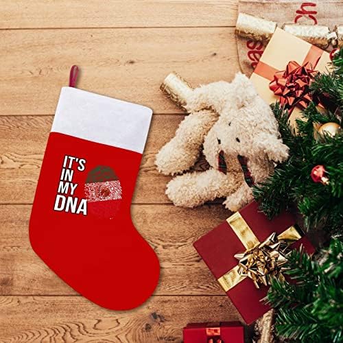 Това е в моята ДНК Коледни Чорапи с Мексиканския Флаг от Червено Кадифе, с Бял Пакет шоколадови Бонбони, Коледни Украси и Аксесоари