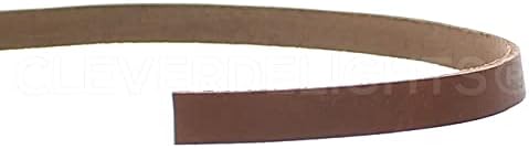 Кожена каишка CleverDelights Кафяв цвят 3/8 инча - 15 Метра Лента от естествена кожа 9,5 мм