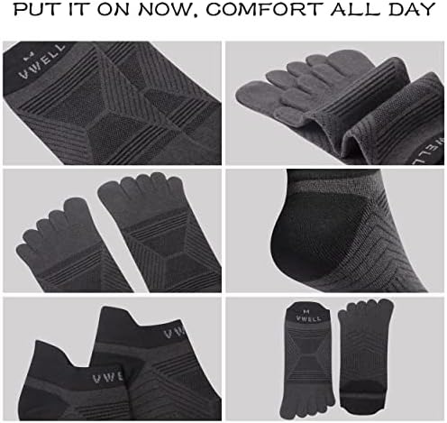 Чорапи VWELL Toe за мъже И жени, Чорапи COOLMAX с пет пръста, Високоефективни Чорапи с Пет пръста за джогинг по Щиколотку, Чорапи