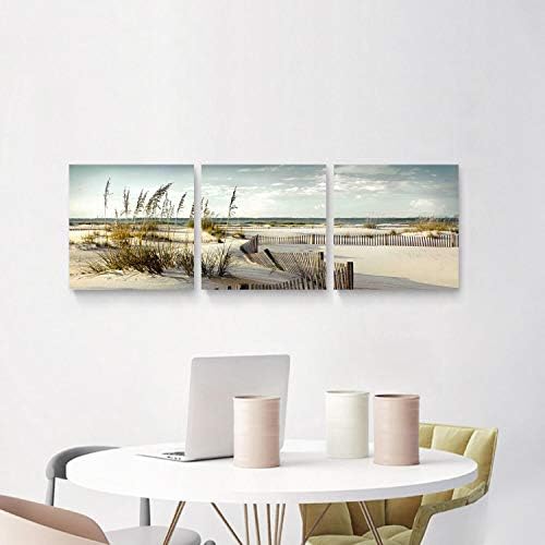 Боядисване с плажен пейзаж, Морски пейзаж: Пътека от крайбрежни пясъчни дюни, Определени за печат върху платно (общ размер 48 W