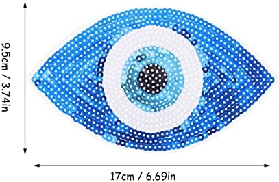 SEWACC 5 бр. Дизайн на Очите Ленти с Пайети Ленти за дрехи От Уроки Синьо Око Железни Sew Ивици Апликирани Икона Бродерия Аксесоар