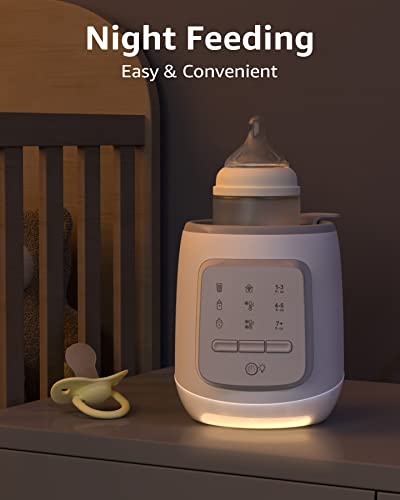 Нагревател за шишета GROWNSY, Нагревател за бебешки шишета Nutri 9 в 1 на водна баня, Бърз и лесен нагревател майчиното мляко и млечни смеси, Автоматичен таймер, Размразява