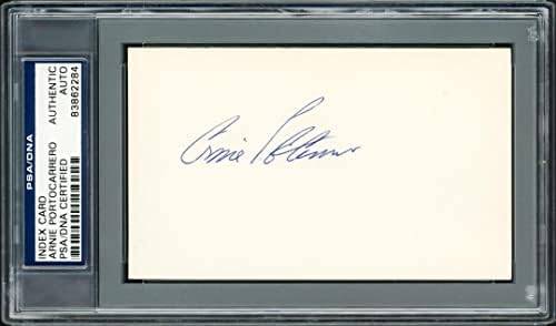 Картичка с автограф на Арни Портокарреро размер 3x5, PSA / ДНК Philadelphia A #83862284 - Издълбани подпис MLB