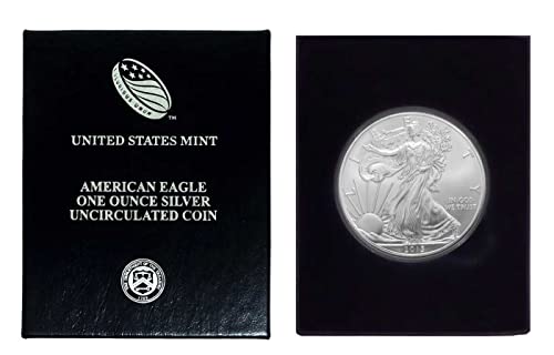 2013 - Американски Сребърен Орел в Пластмасов калъф Air Tite и кутия за Подарък с нашия сертификат за автентичност Долар Монетния