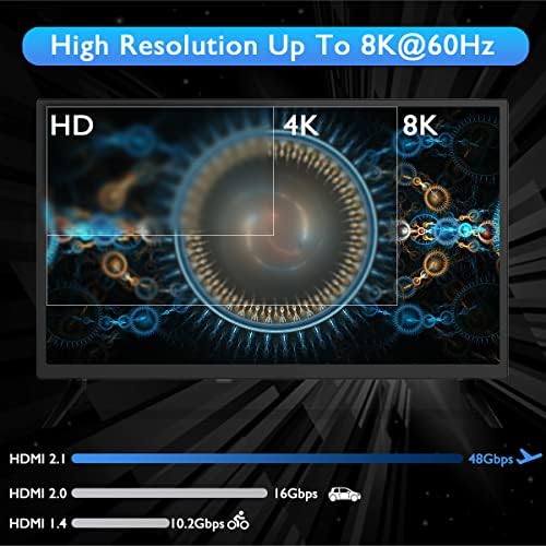 8K 60Hz HDMI-Сплитер 4 в 1 Изход HDMI2.1 4-Портов превключвател 4K 120Hz с IR дистанционно управление за компютър MacBook Xbox 360 Xbox One PS5/4 Blu-Ray DVD (8K 4in 1out)