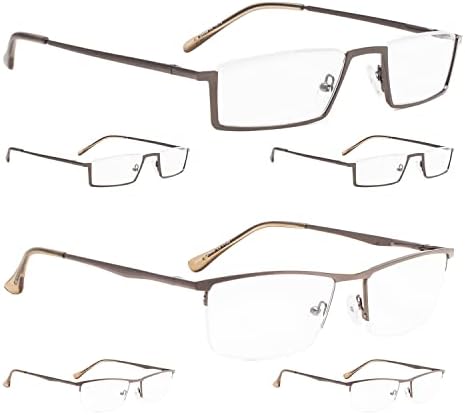 LUR 3 опаковки на метални очила за четене в полуободке + 3 опаковки очила за четене без полуободки (само 7 двойки ридеров + 4,00)