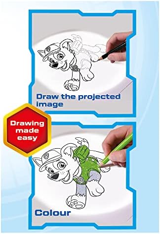Nickelodeon PAW Patrol: Проектор за рисуване, Равен любимите си кученца, 6 лесно или променливи изображения, Рисуване на скици,