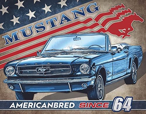 Лидице Знак Desperate Enterprises Ford - Mustang от Американски произход - Носталгично Ретро Метална декорация За стени - Произведено