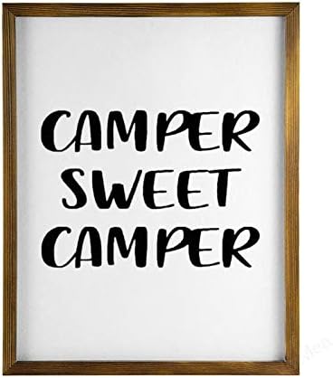 VinMea Home Decor Дървена Табела Camper Sweet Camper Дървена Табела В Рамка, Селски Стенни Художествена Табела 16 x 20
