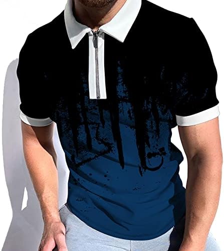 Риза с къси ръкави XXBR с цип за мъже, Лятна Шарени Приталенная Тениска с Къс Ръкав, Бизнес и Ежедневни Потници за Работно Облекло